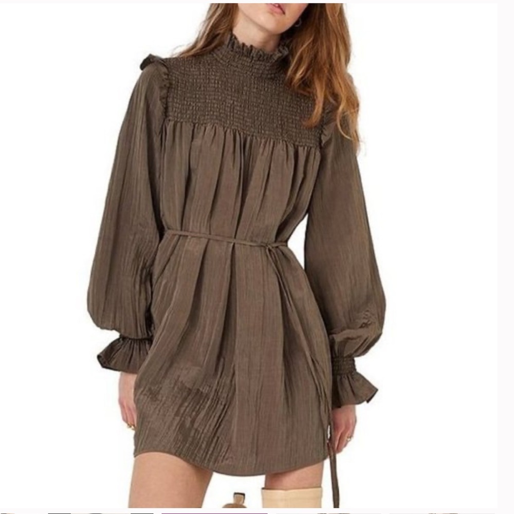 NWT French Connection Boza Crinkle Smocked Dress